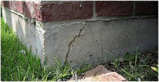 A long shot of the foundation crack on wall