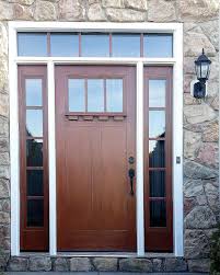 A front door with two windows and one window is open.